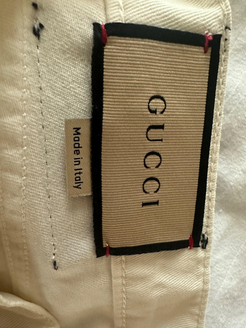 Gucci White Denim Shorts