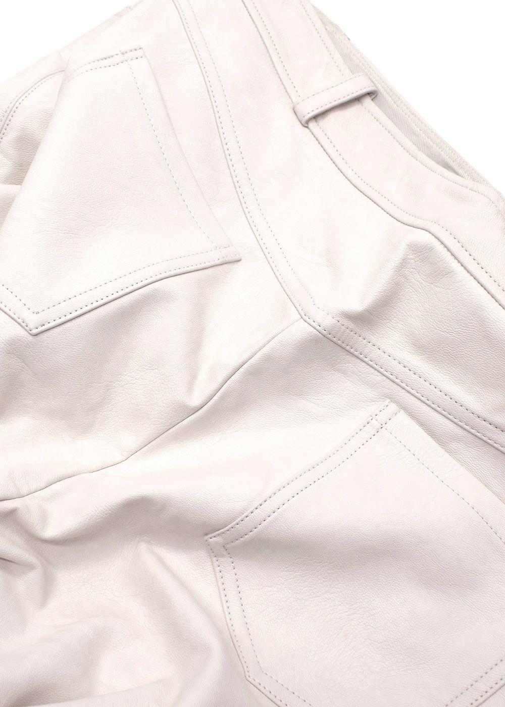 Stella McCartney Cream Vegan Leather Trousers