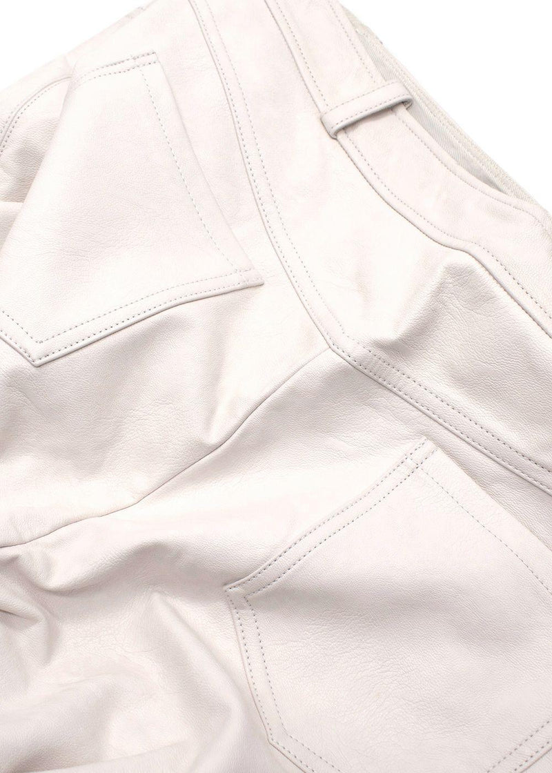 Stella McCartney Cream Vegan Leather Trousers