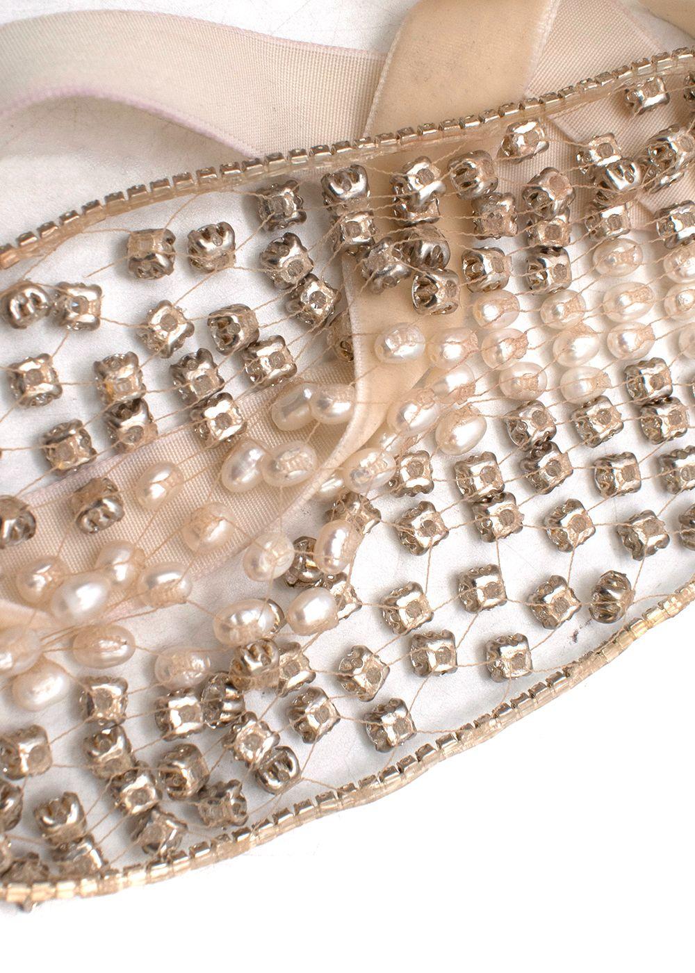 pearl & crystal mesh face mask