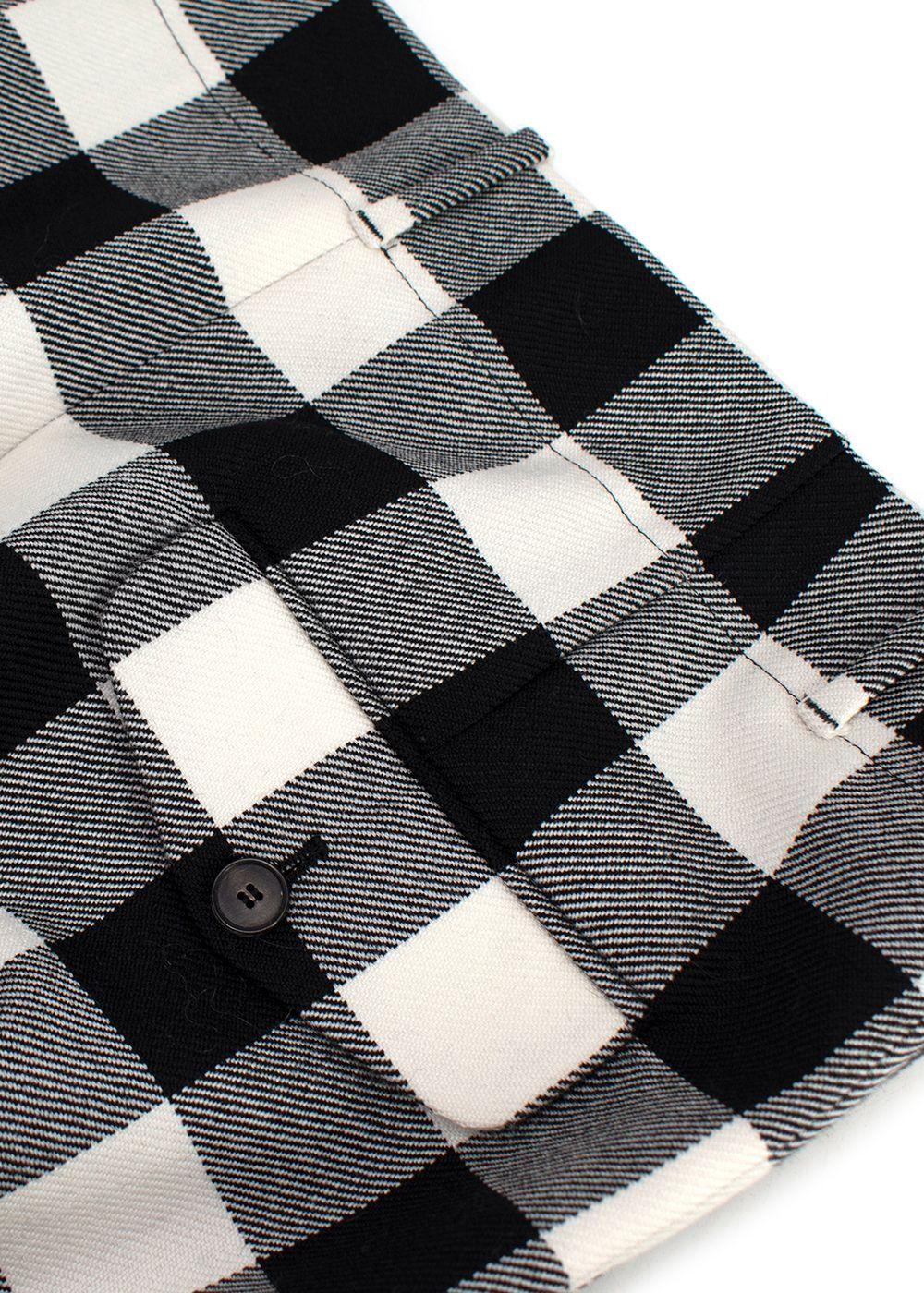 Dior Black and White Gingham High Waisted Wool Shorts