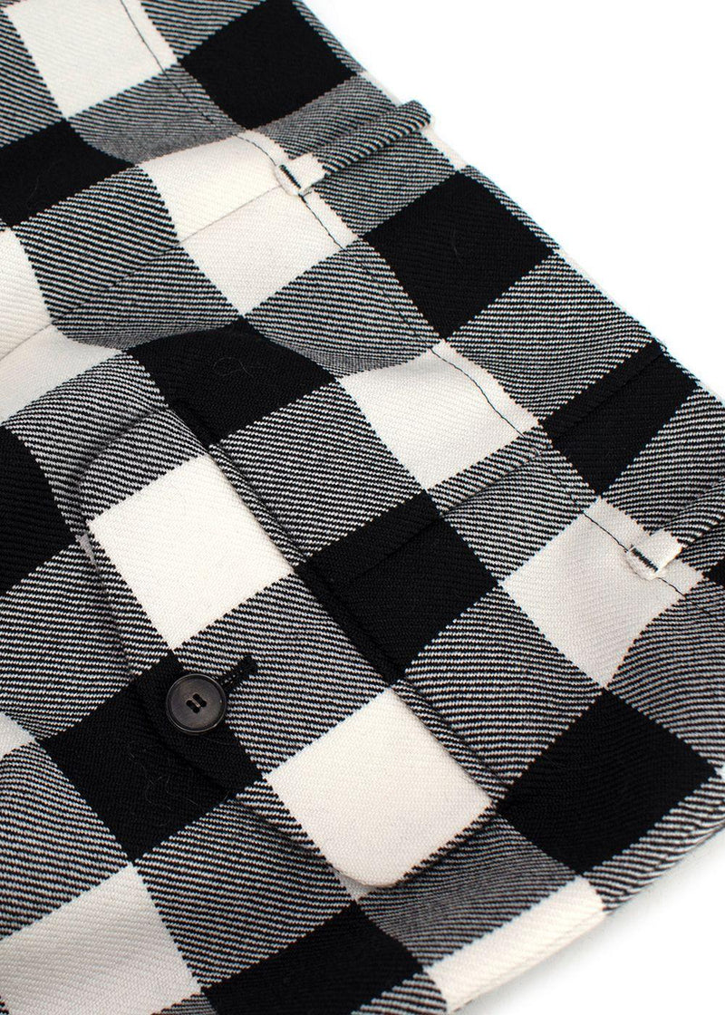 Dior Black and White Gingham High Waisted Wool Shorts
