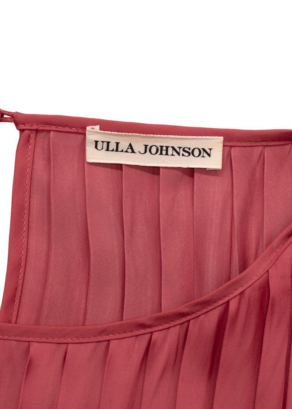 Ulla Johnson Pink Pleated Striped Dress