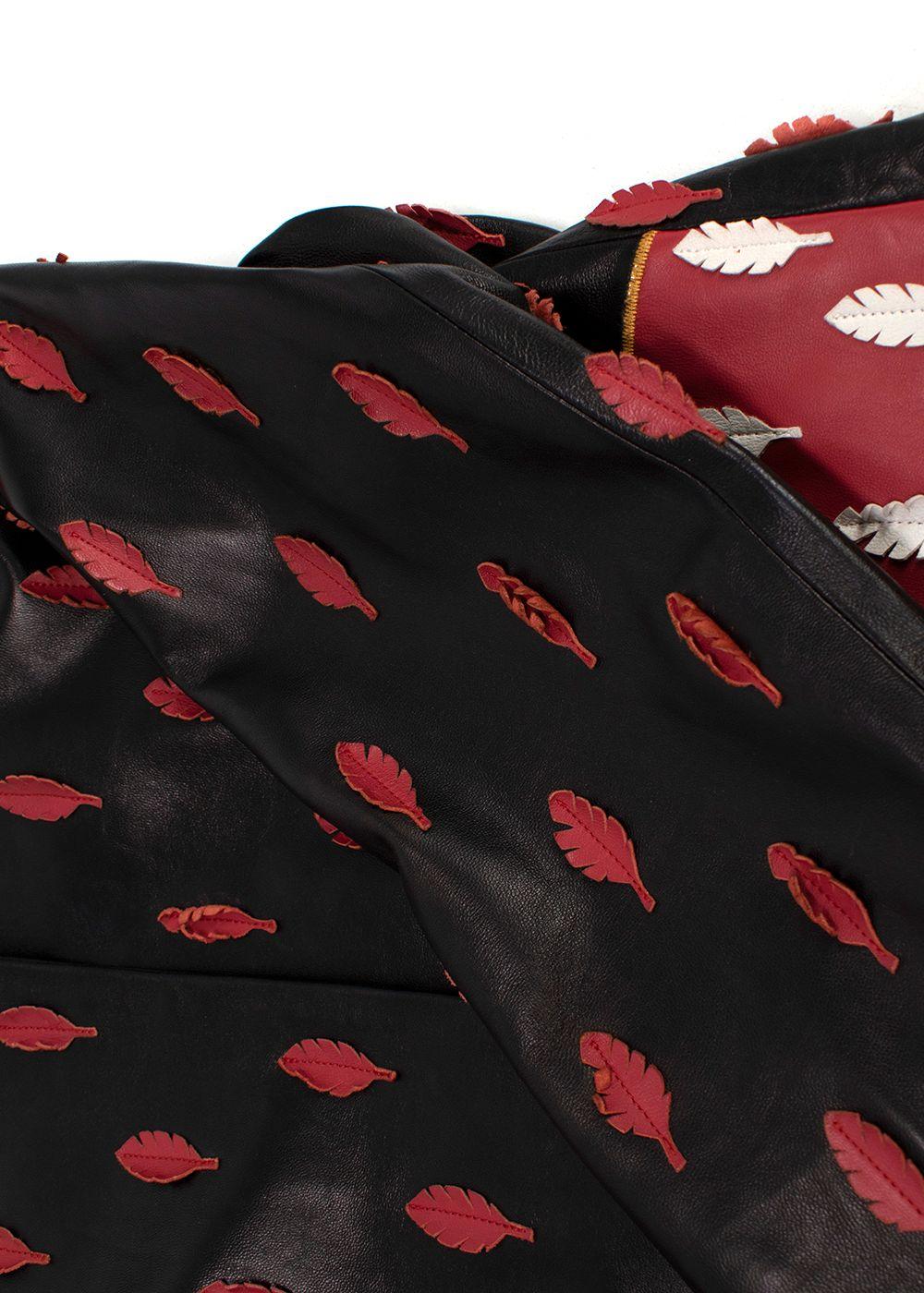 Red Valentino Black Embroidered Leather Jacket