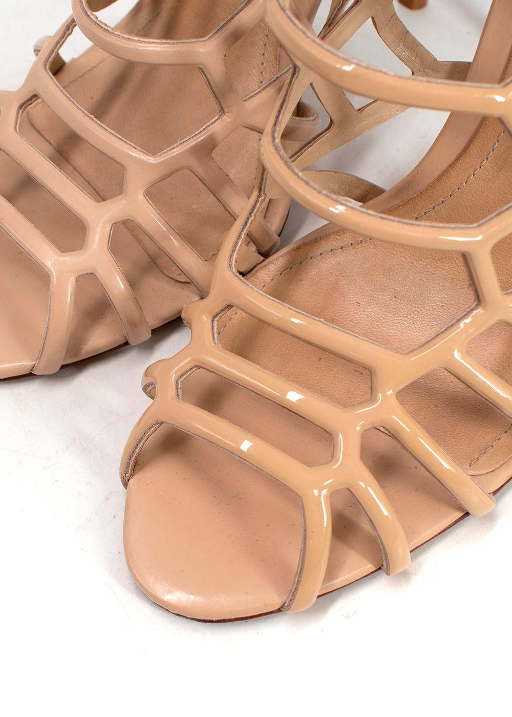 Schutz Beige Caged Cut Out Stiletto Heels