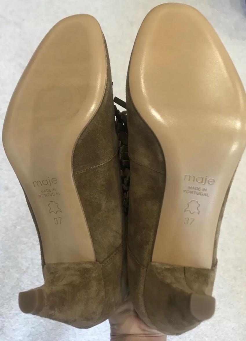 Maje Suede Frange Ankle Boots