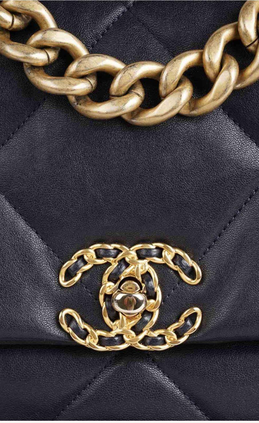 Chanel Navy Blue 19 Large Flap Bag