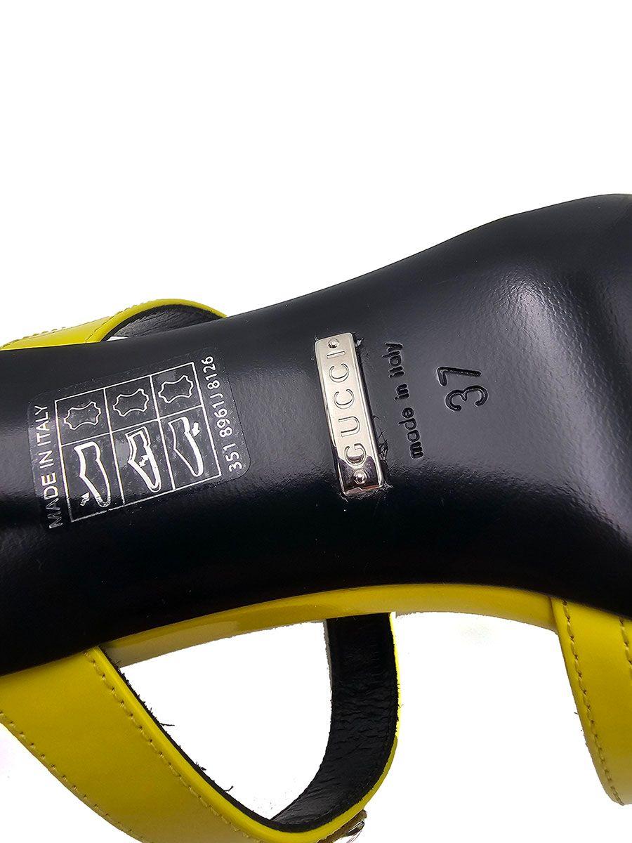 Gucci Yellow Leather Heeled Mules