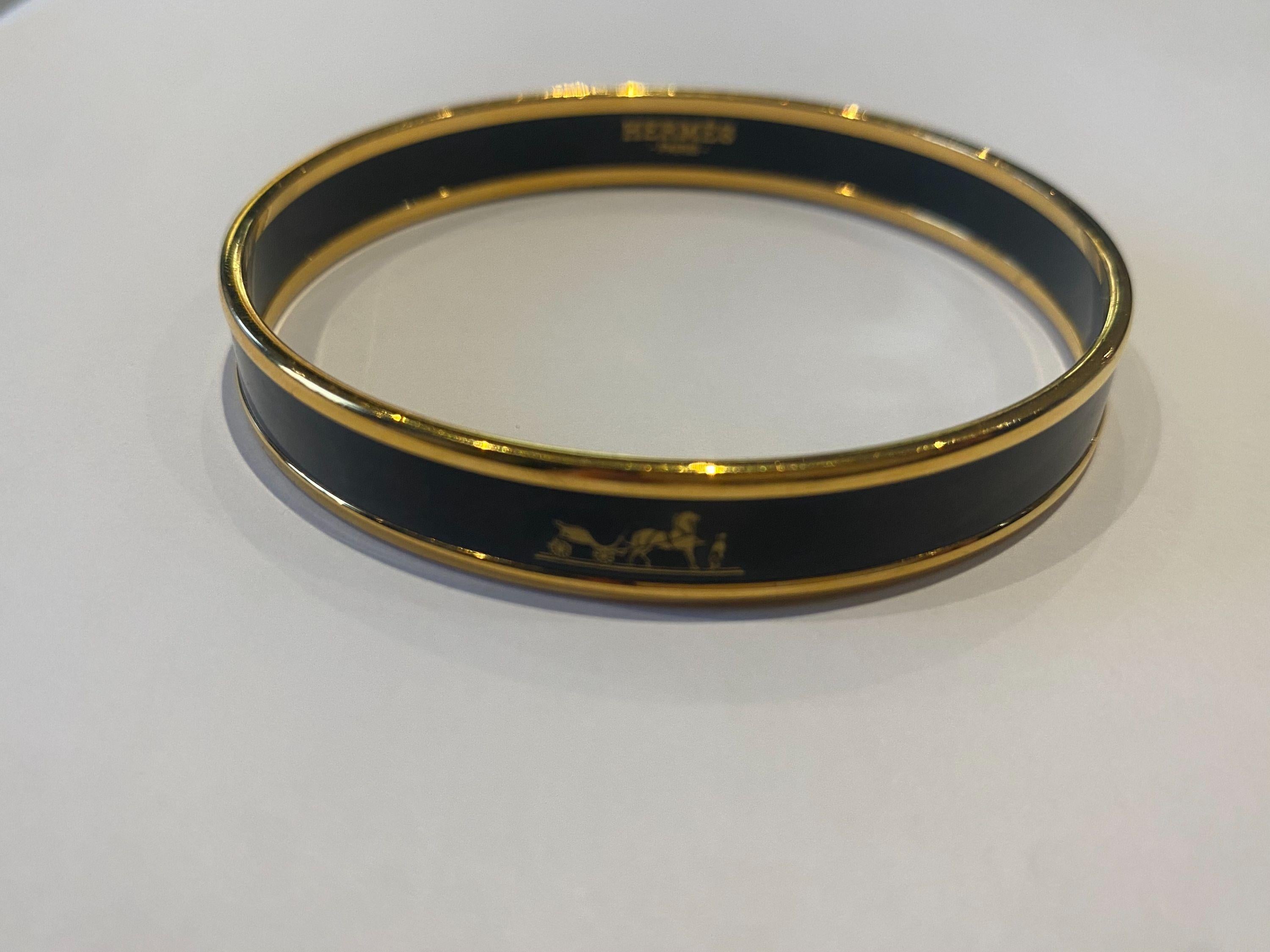Slim Black Enamel Bangle