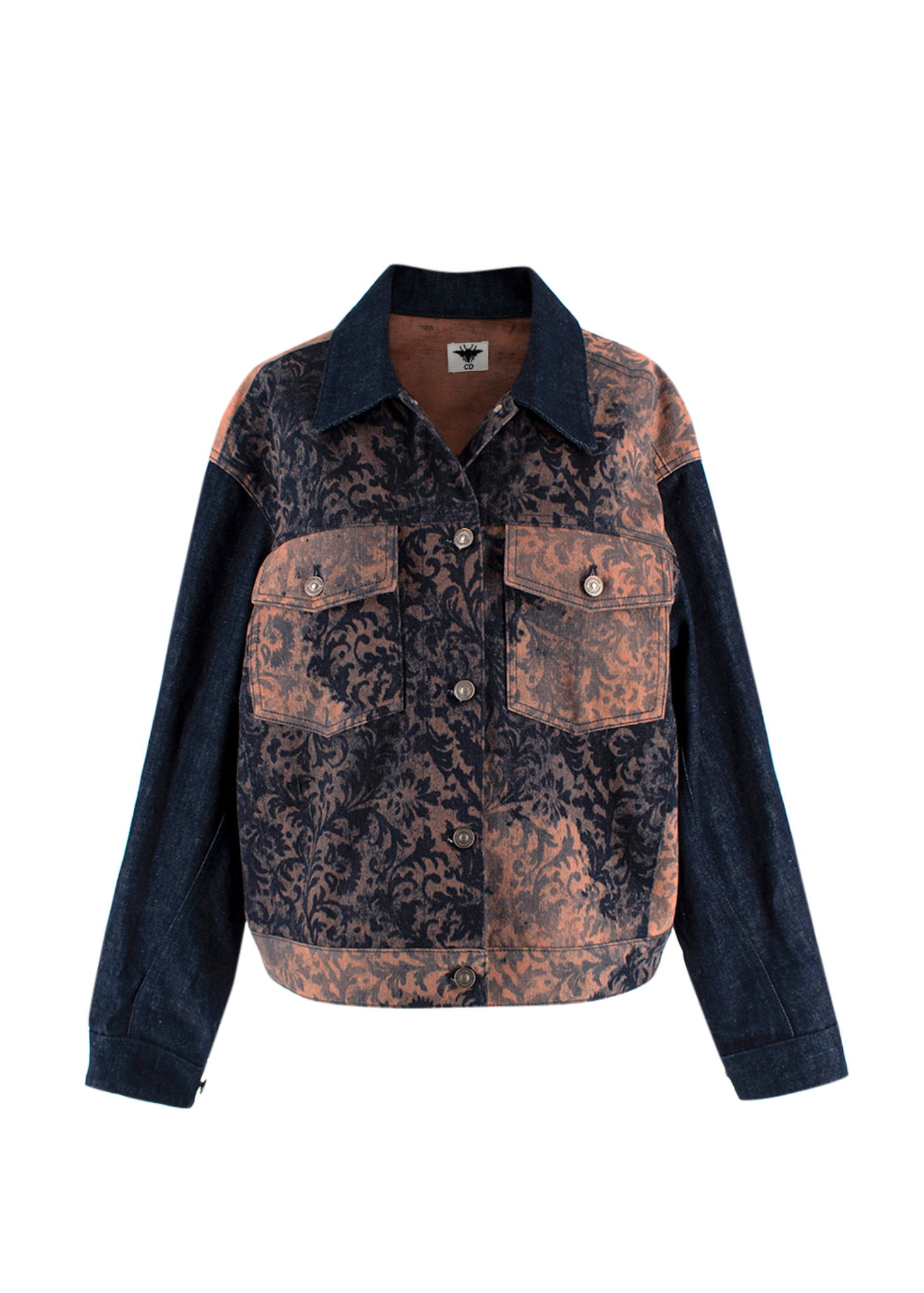 Dior SS23  Navy Paisley Printed Denim Jacket