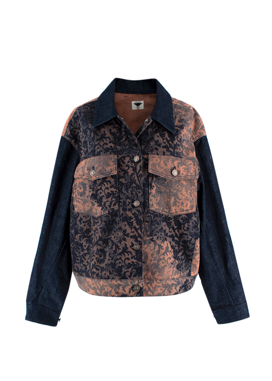 Dior SS23  Navy Paisley Printed Denim Jacket