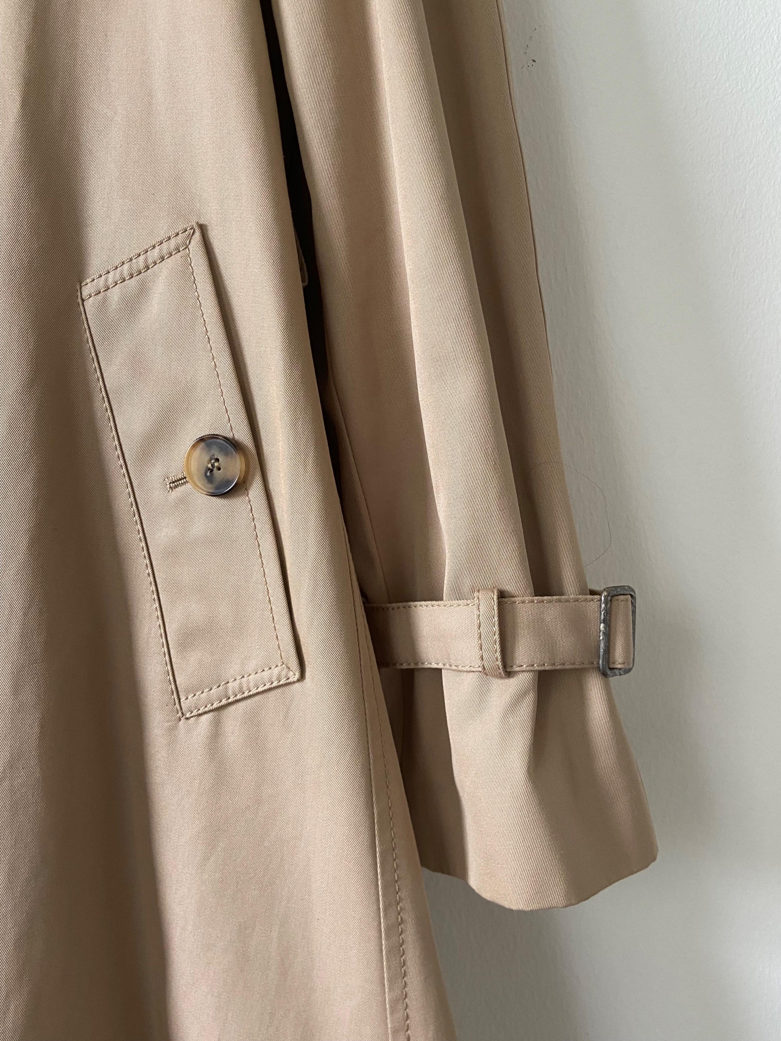 Beige Double Breasted Short Trench Coat