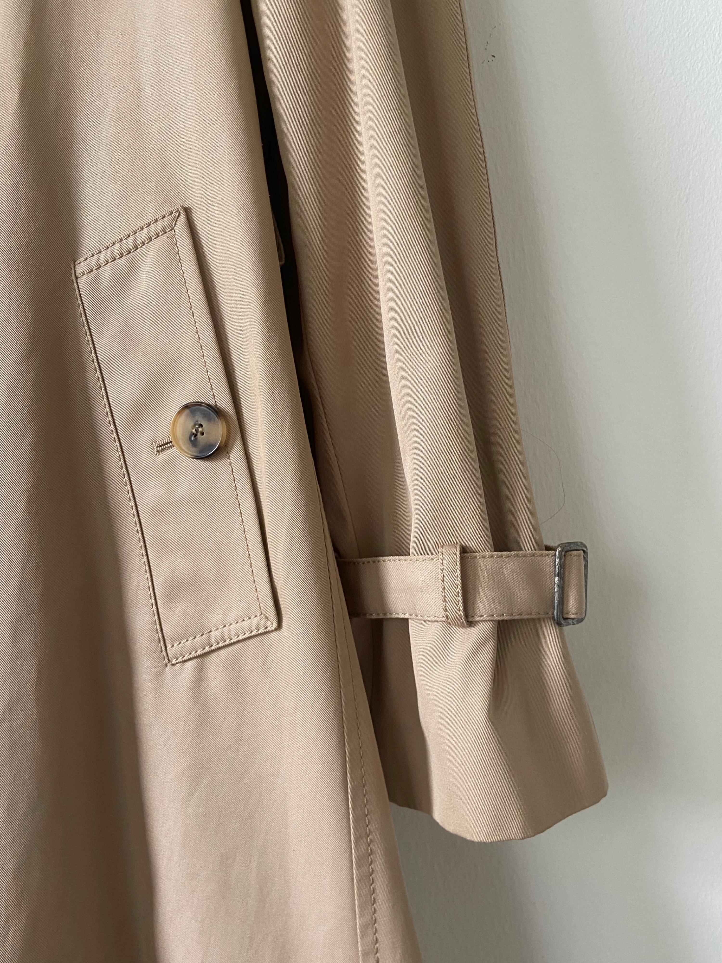 Beige Double Breasted Short Trench Coat