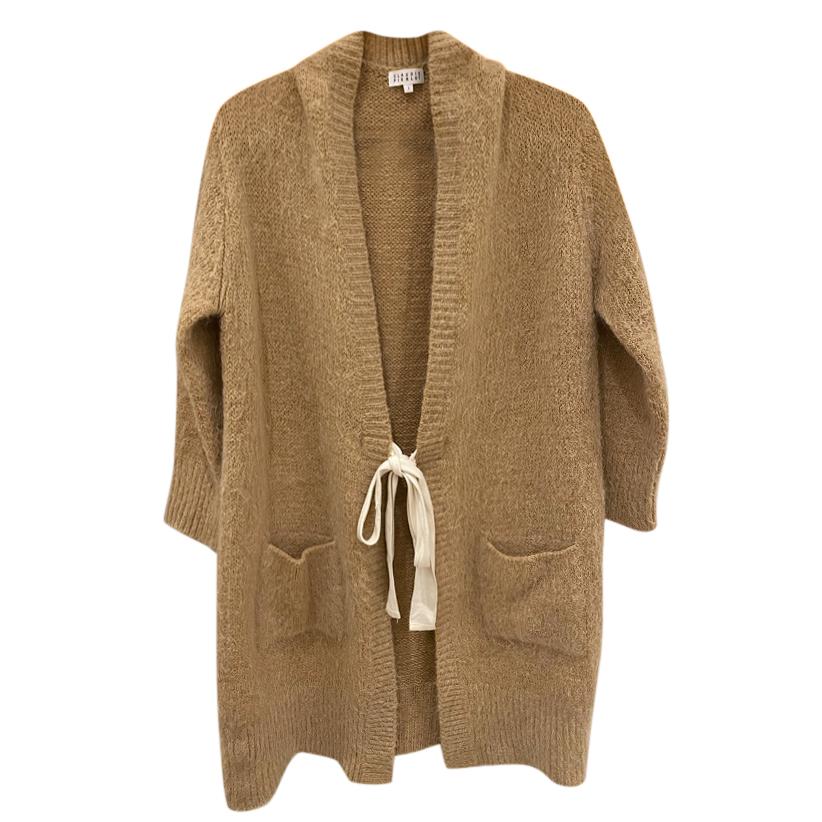 Claudie Pierlot Beige Knit Tie Front Cardign