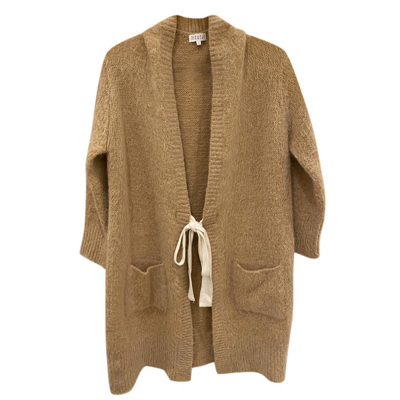 Claudie Pierlot Beige Knit Tie Front Cardign