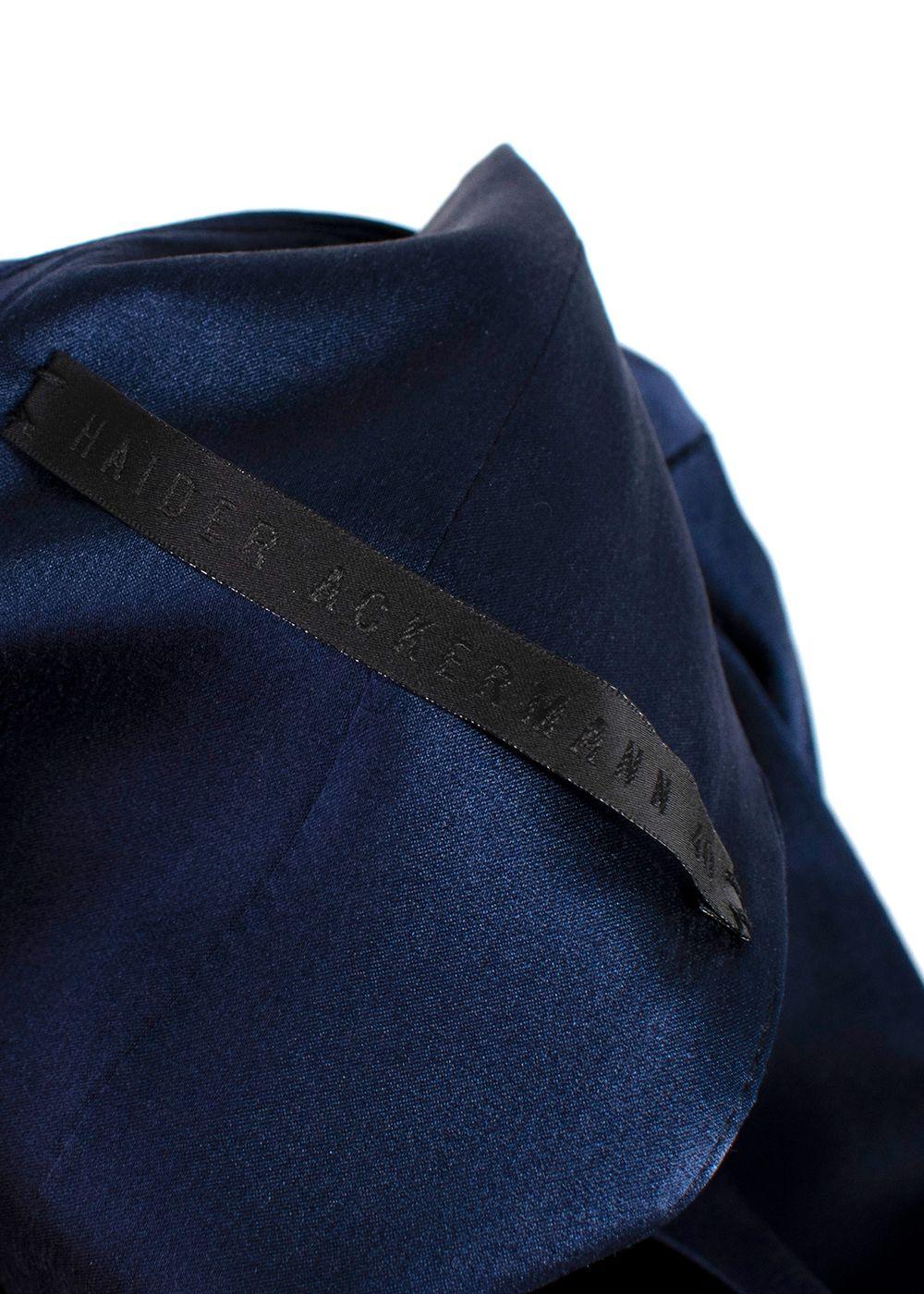Navy Silk Midi Dress