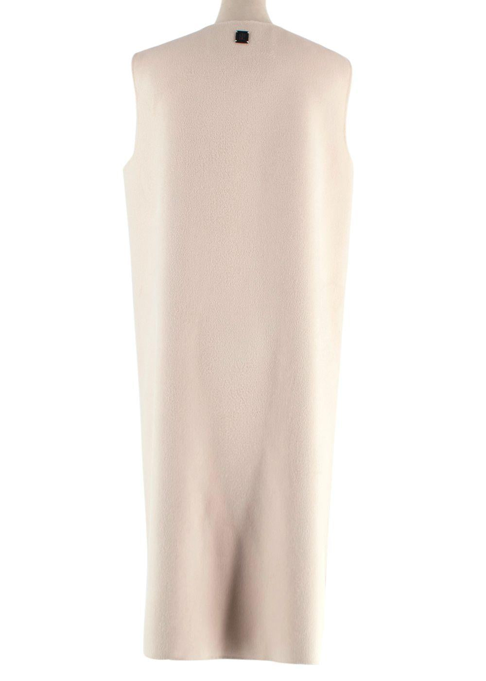 Carolina Herrera Beige Sleeveless Longline Wool Gilet