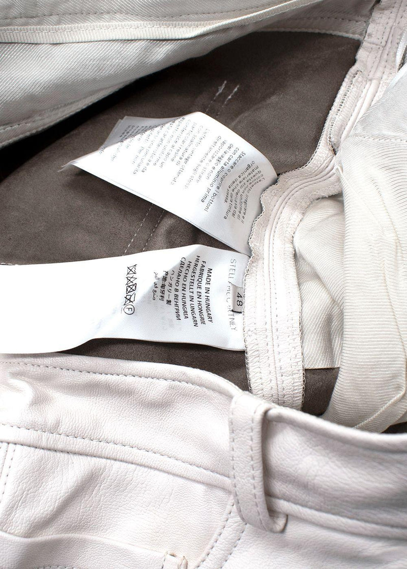 Stella McCartney Cream Vegan Leather Trousers