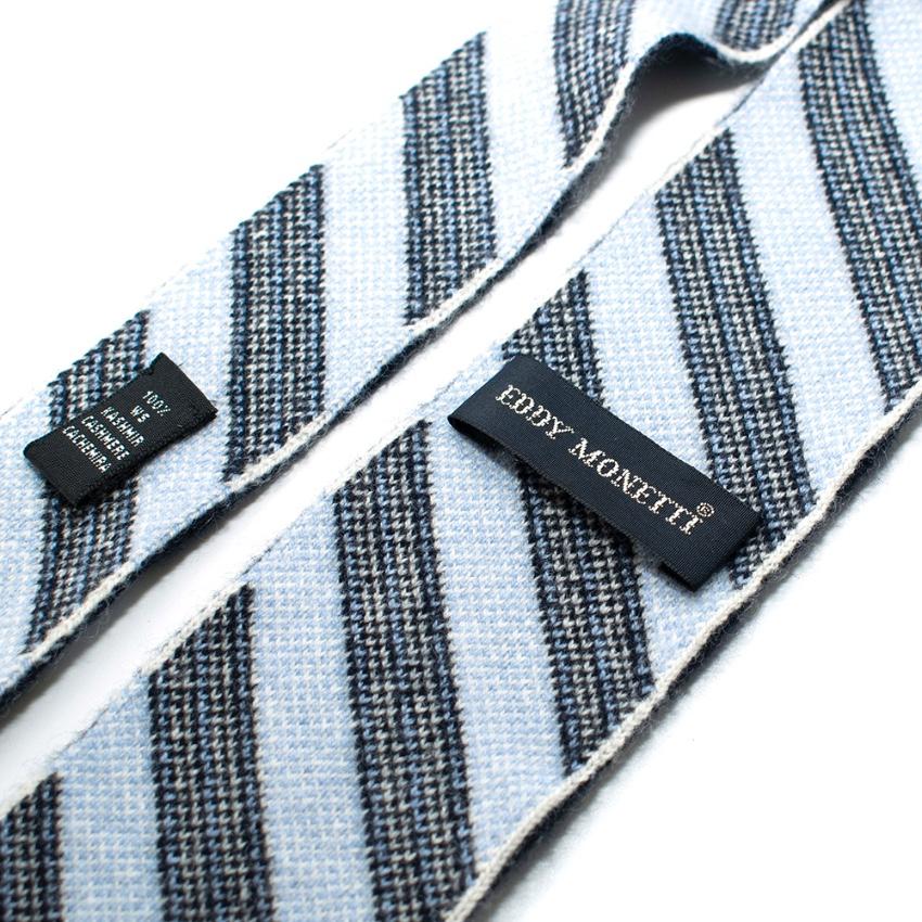 Eddy Monetti Blue Striped Cashmere Tie