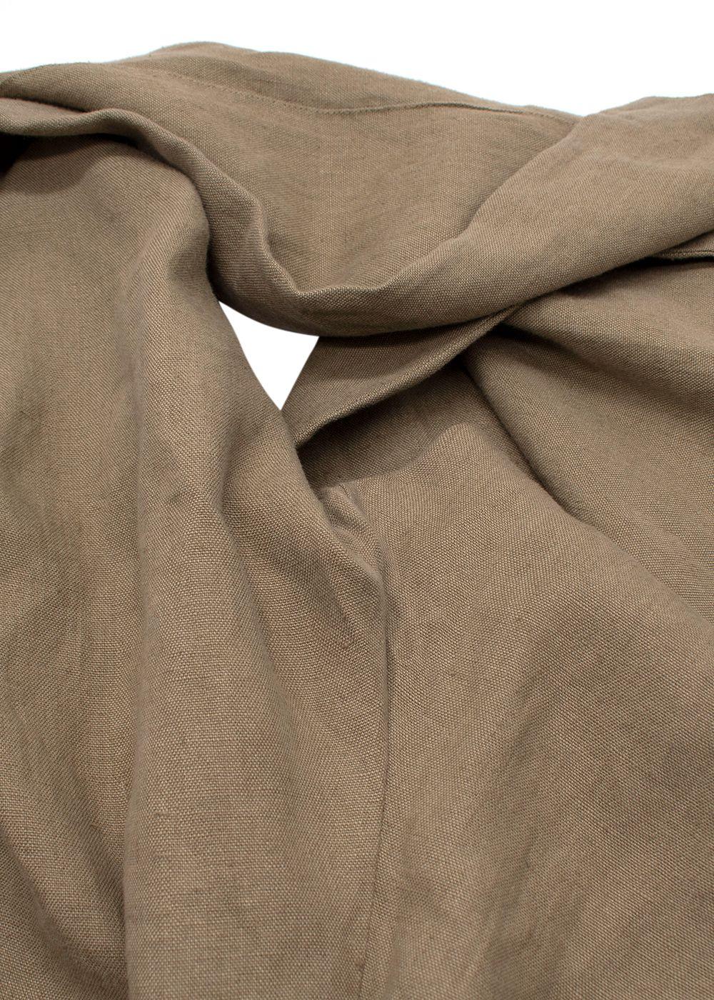 Celine Green Velcro Wide Leg Linen Trousers