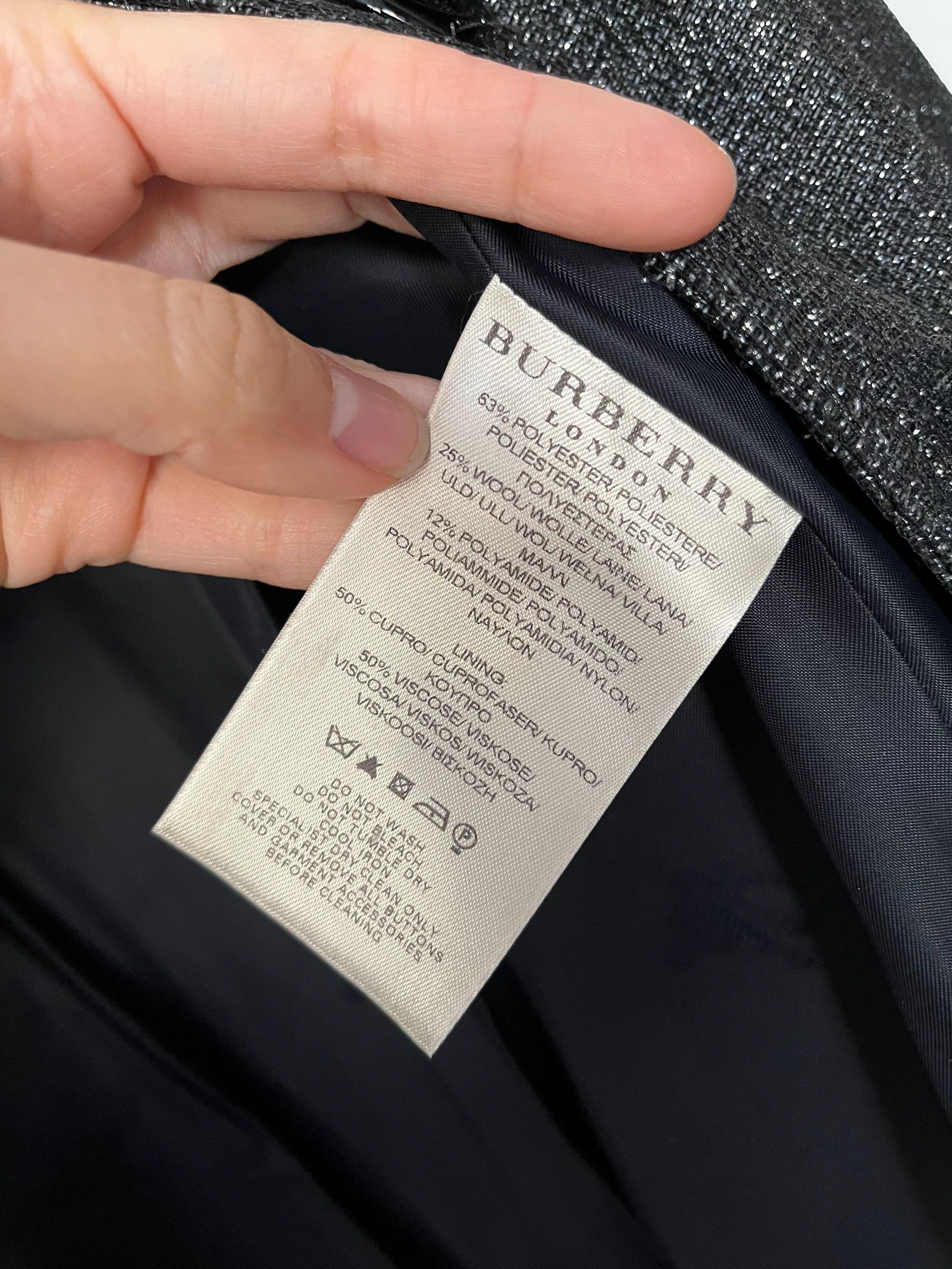Black Lurex Woven Trench Coat