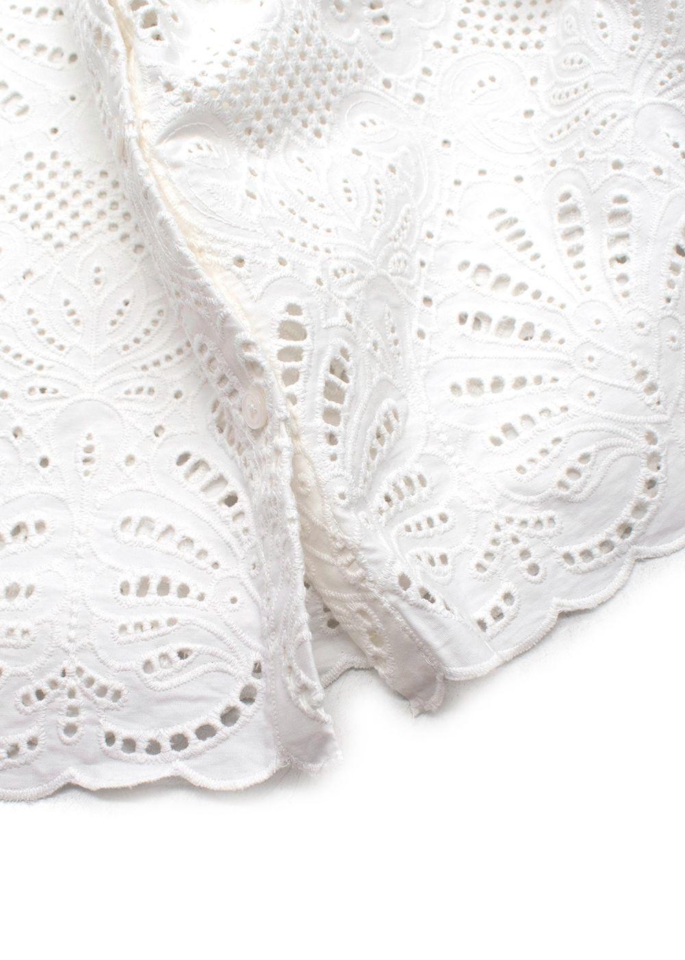Self Portrait White Broderie Anglaise Shirt