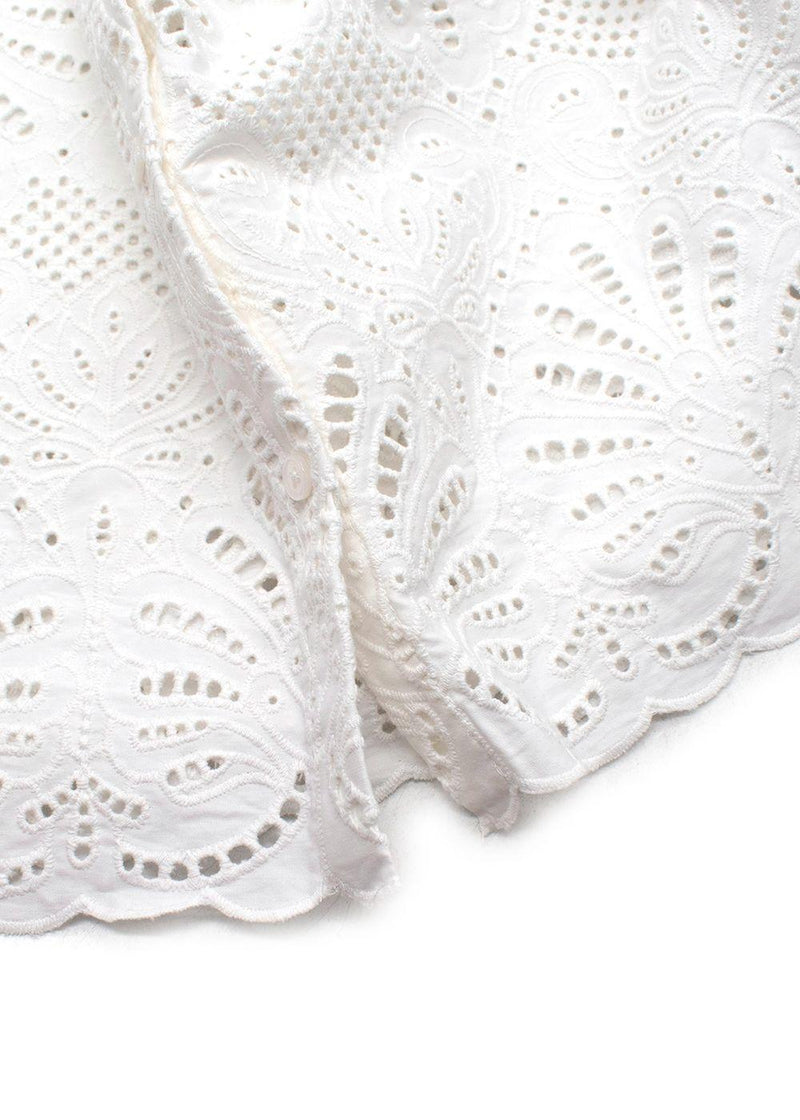 Self Portrait White Broderie Anglaise Shirt