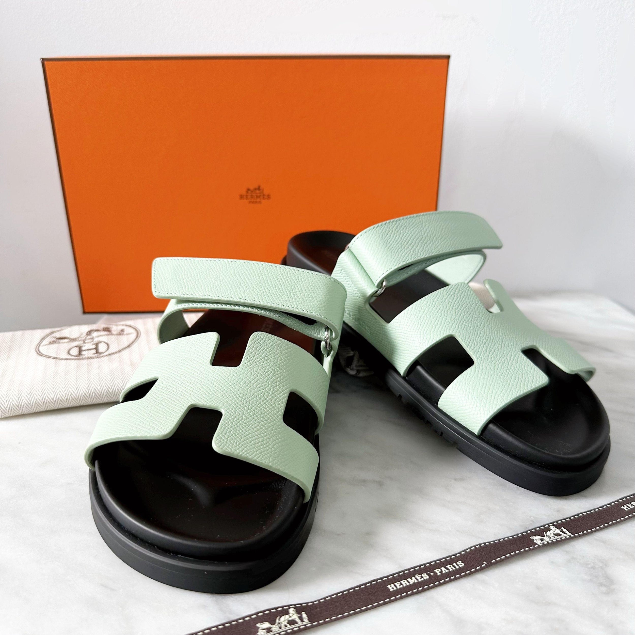 Hermes Vert Jade Chypre Sandals