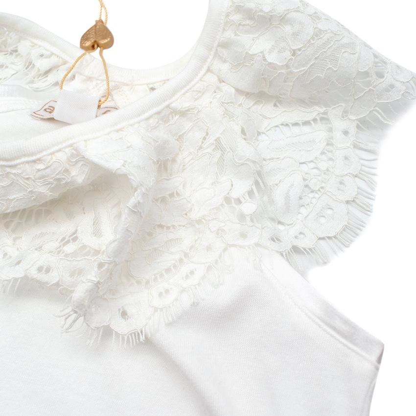 Angels Face White Cotton Blend Lace Top