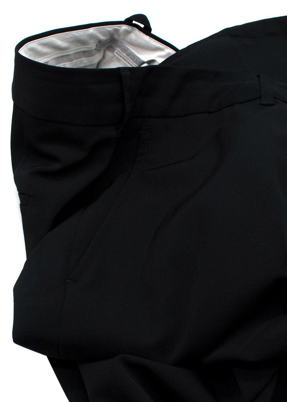 Stella McCartney Black Straight-Leg Mid-Rise Stretch-Wool Trousers