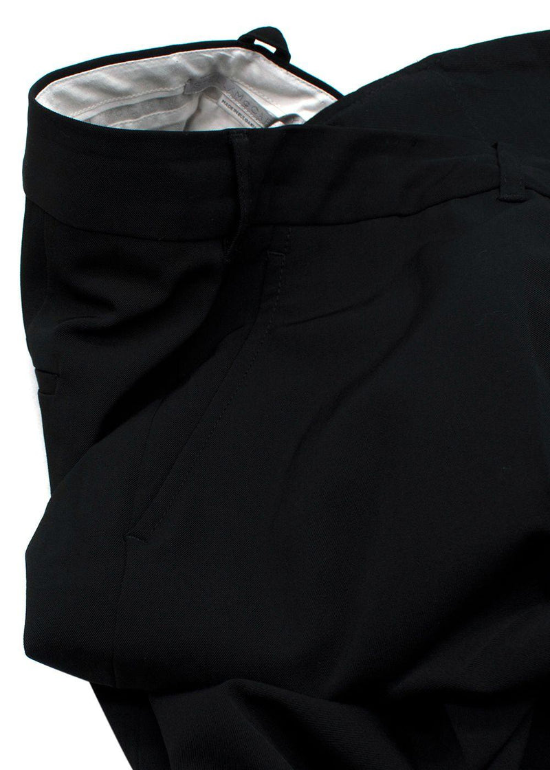Stella McCartney Black Straight-Leg Mid-Rise Stretch-Wool Trousers