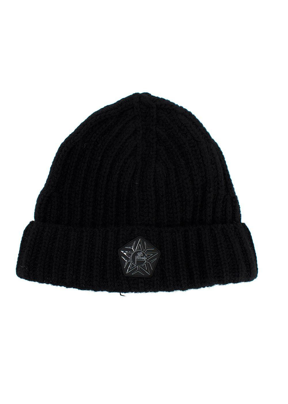 Fusalp x Zenith Black Ribbed Wool Beanie and Scarf Set