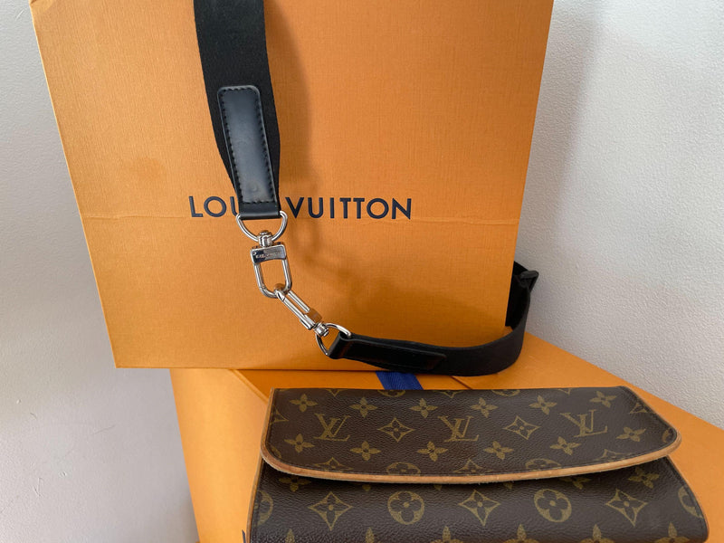 Monogram Canvas Pochette Twin GM Clutch w/ Strap