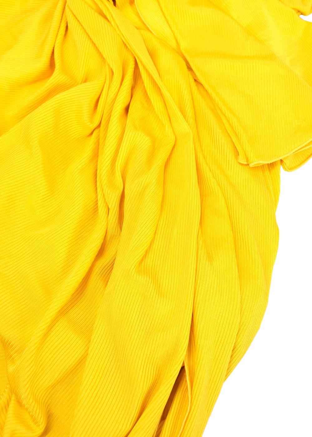 Alexandre Vauthier asymmetric yellow short dress