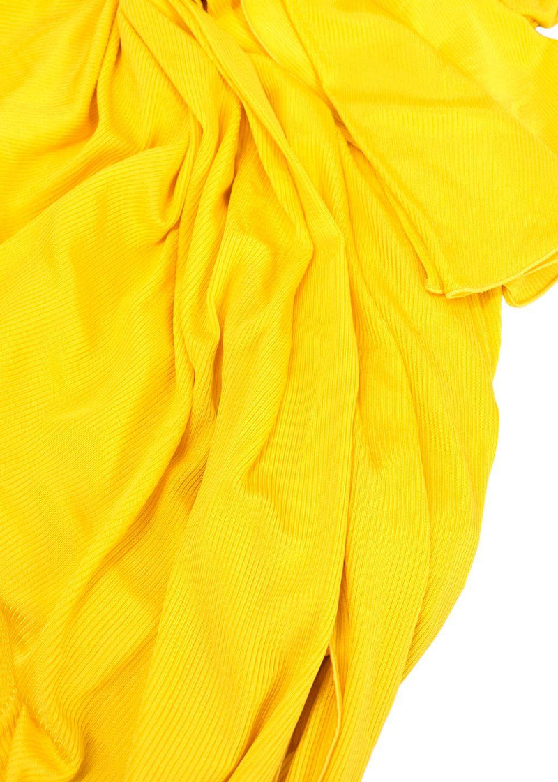 Alexandre Vauthier asymmetric yellow short dress