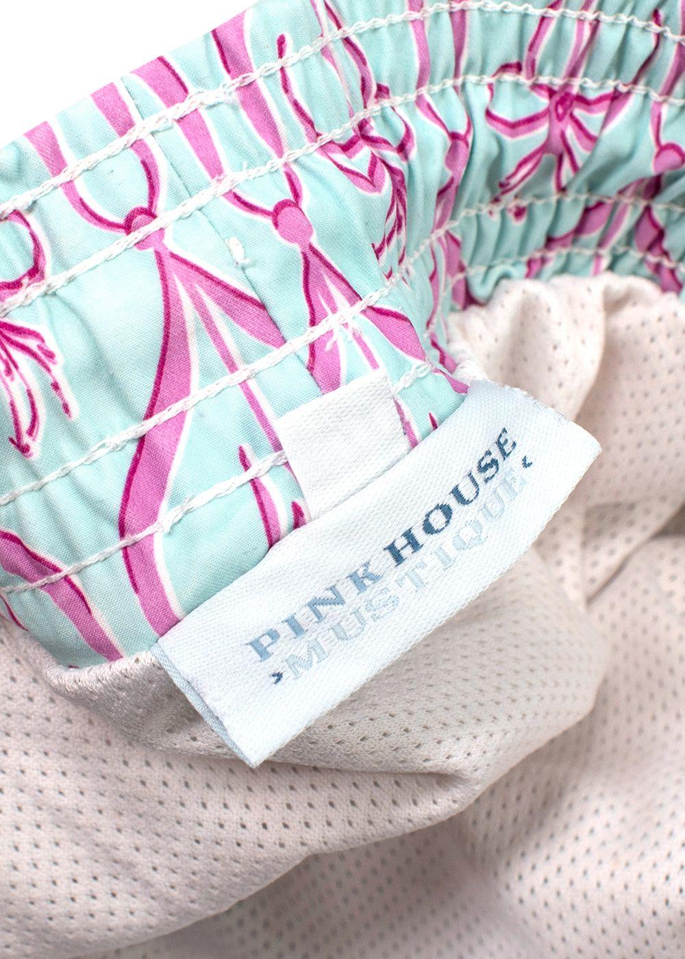 Pink House Mustique Mint and Pink Floral Shorts
