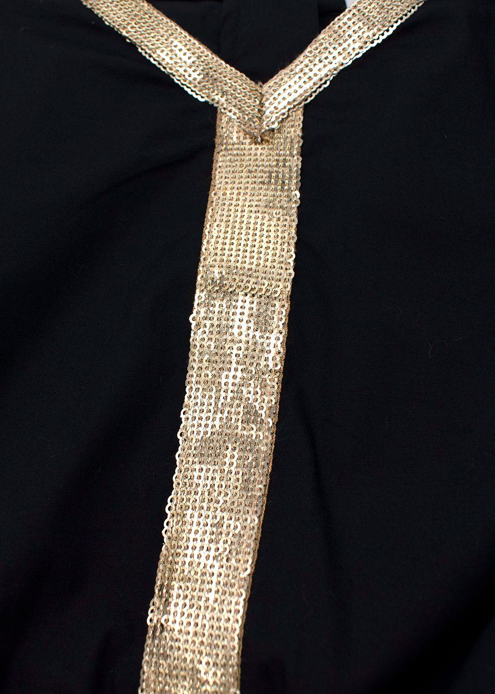 black cotton gold sequin trimmed jumpsuit 4-5Y