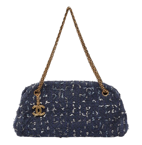 Blue Tweed Mademoiselle Shoulder Bag