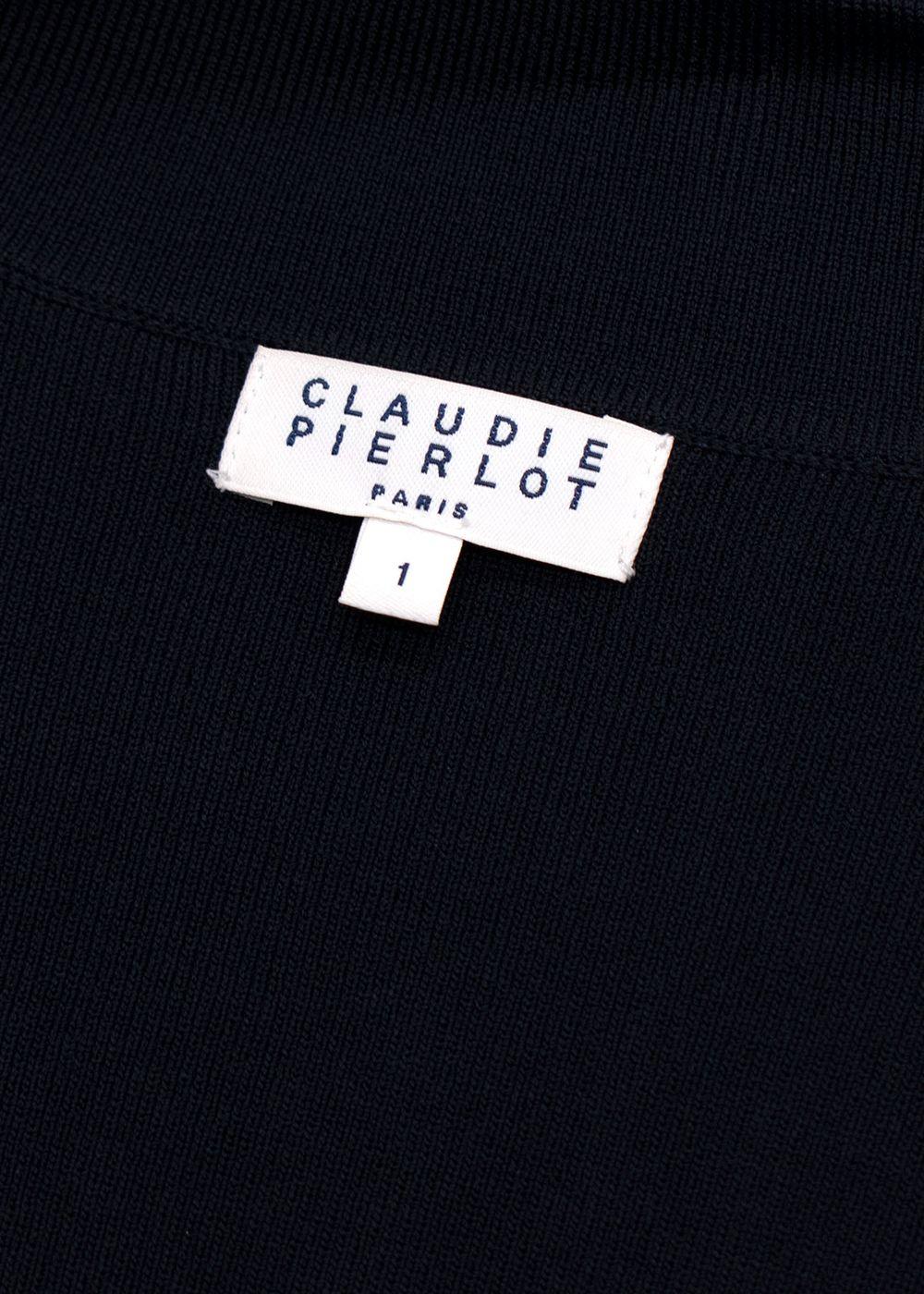Claudie Pierlot Navy Double Breasted Knitted Blazer