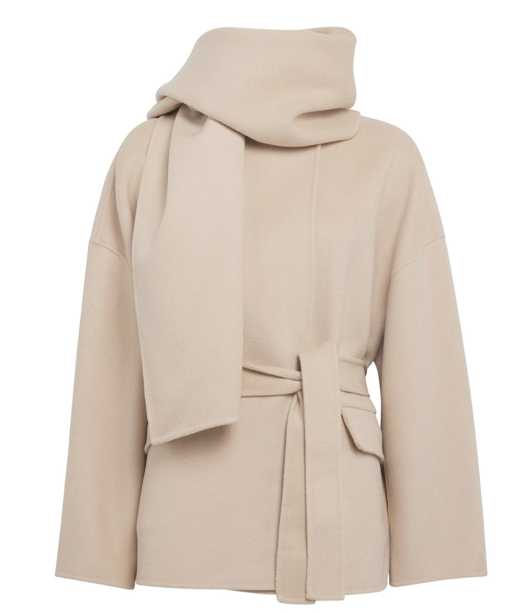 Maje Wool-blend Double-faced Jacket In Neutral