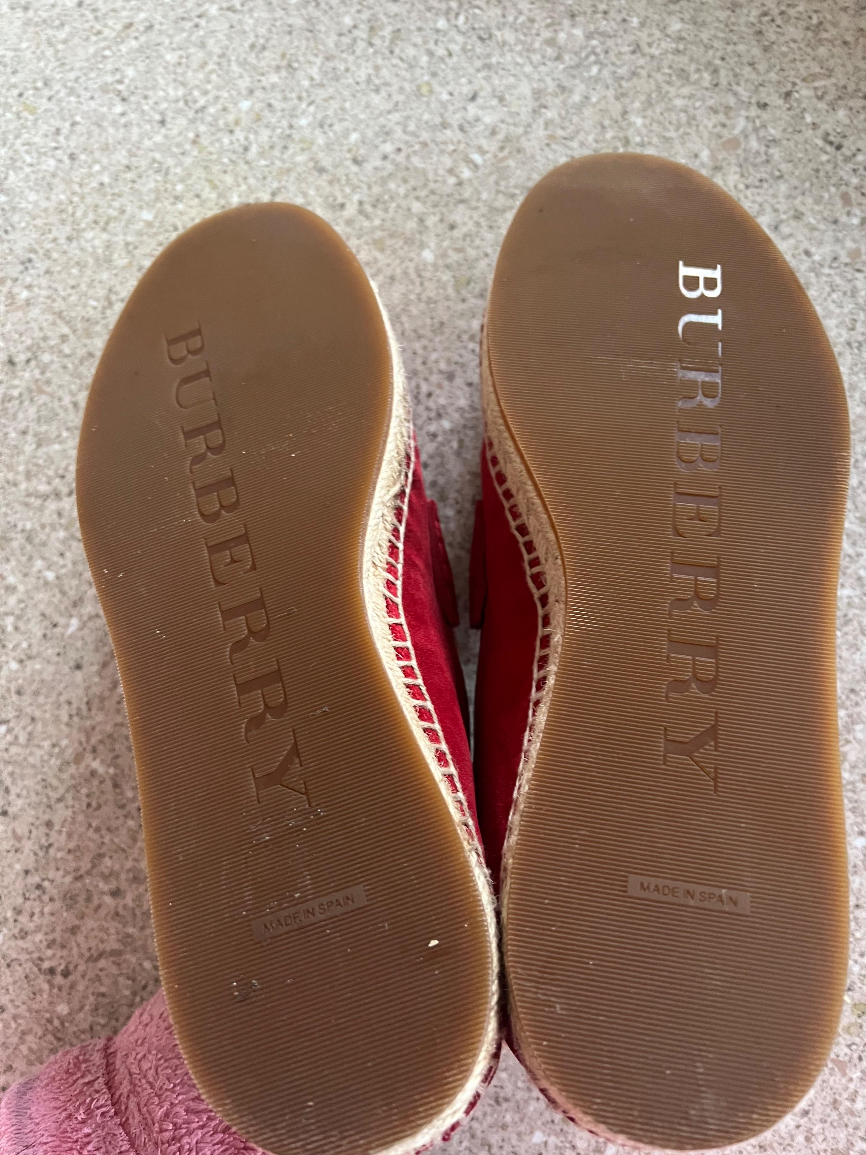 Burberry Red Suede Loafers