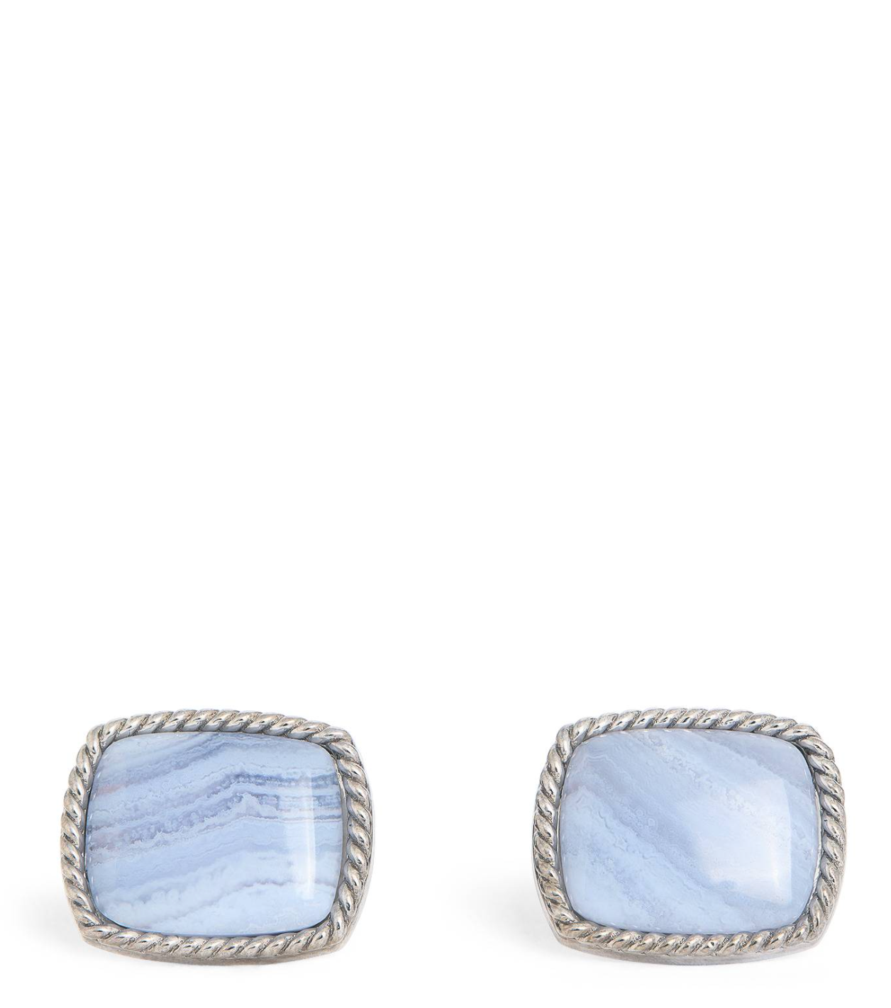 Tateossian Cable Agate Cufflinks in Sterling Silver