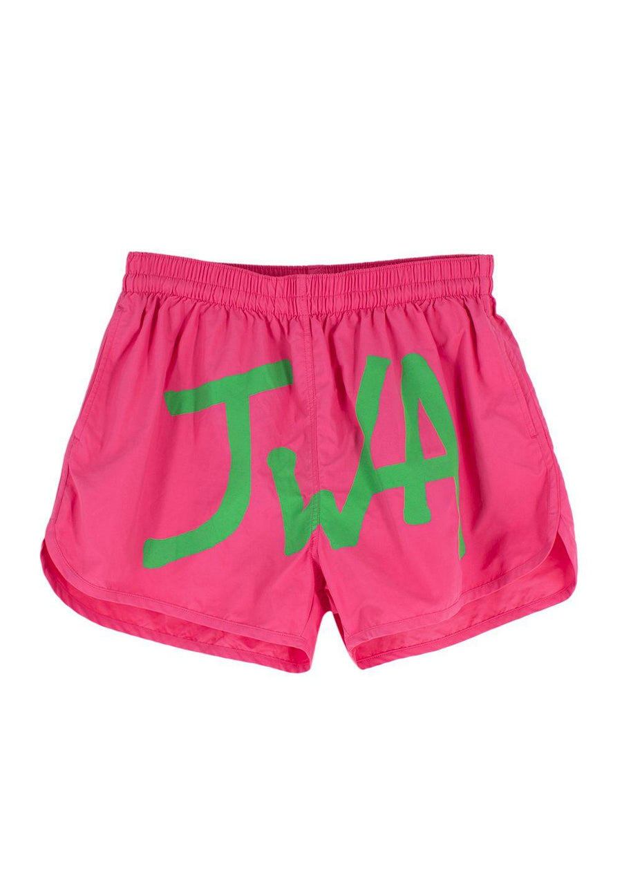 JW Anderson Pink Logo Printed Swim Shorts
