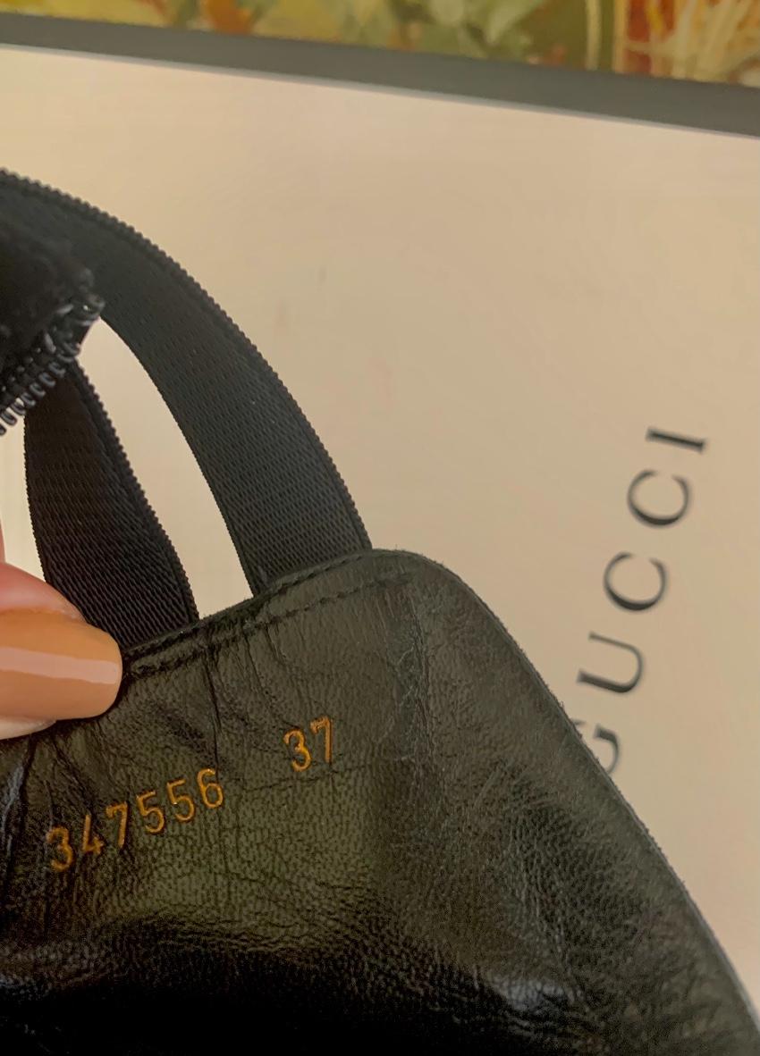 Gucci Black Strappy Cone Heel Booties