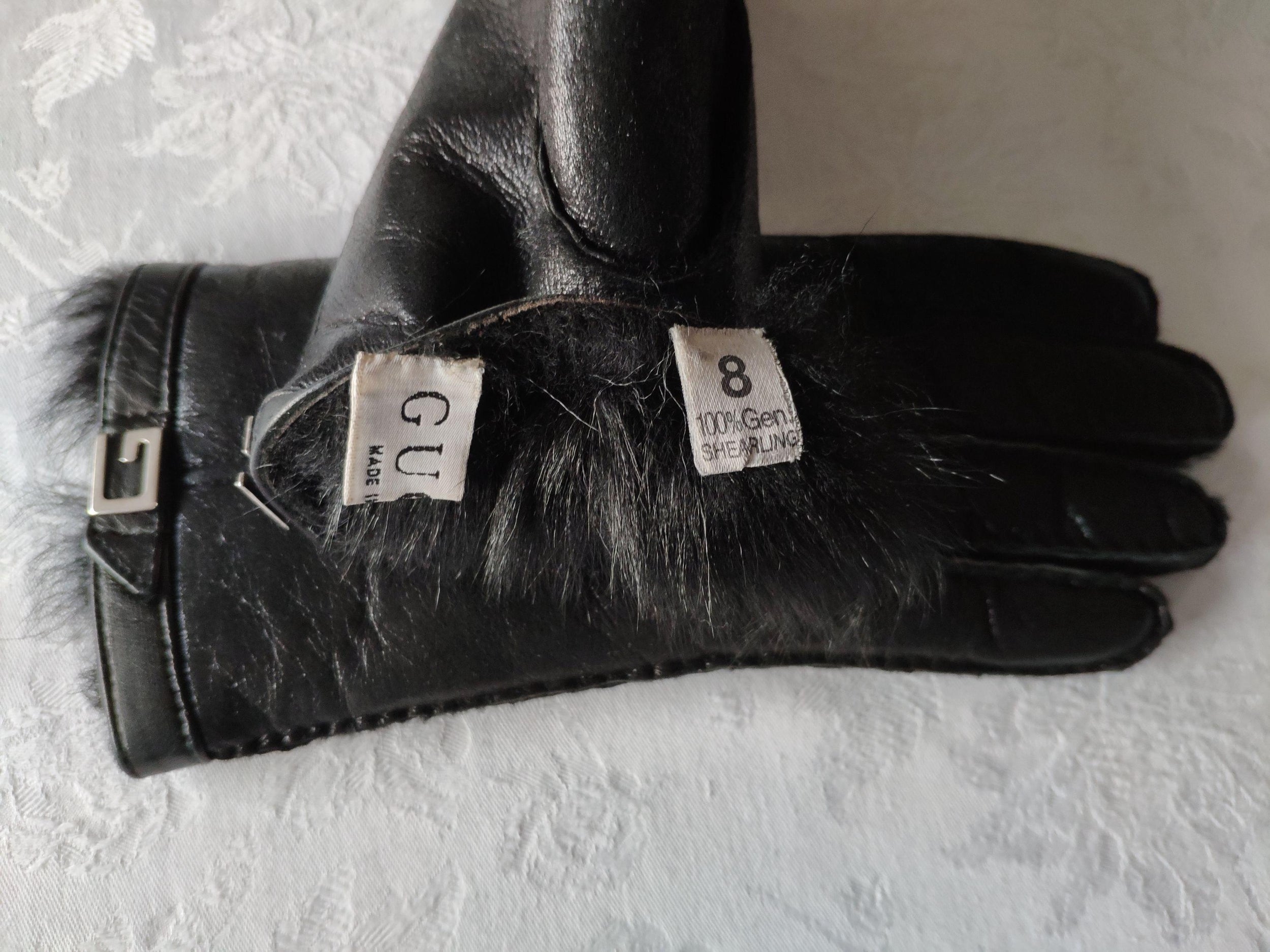Black Shearling Lined Gloves
