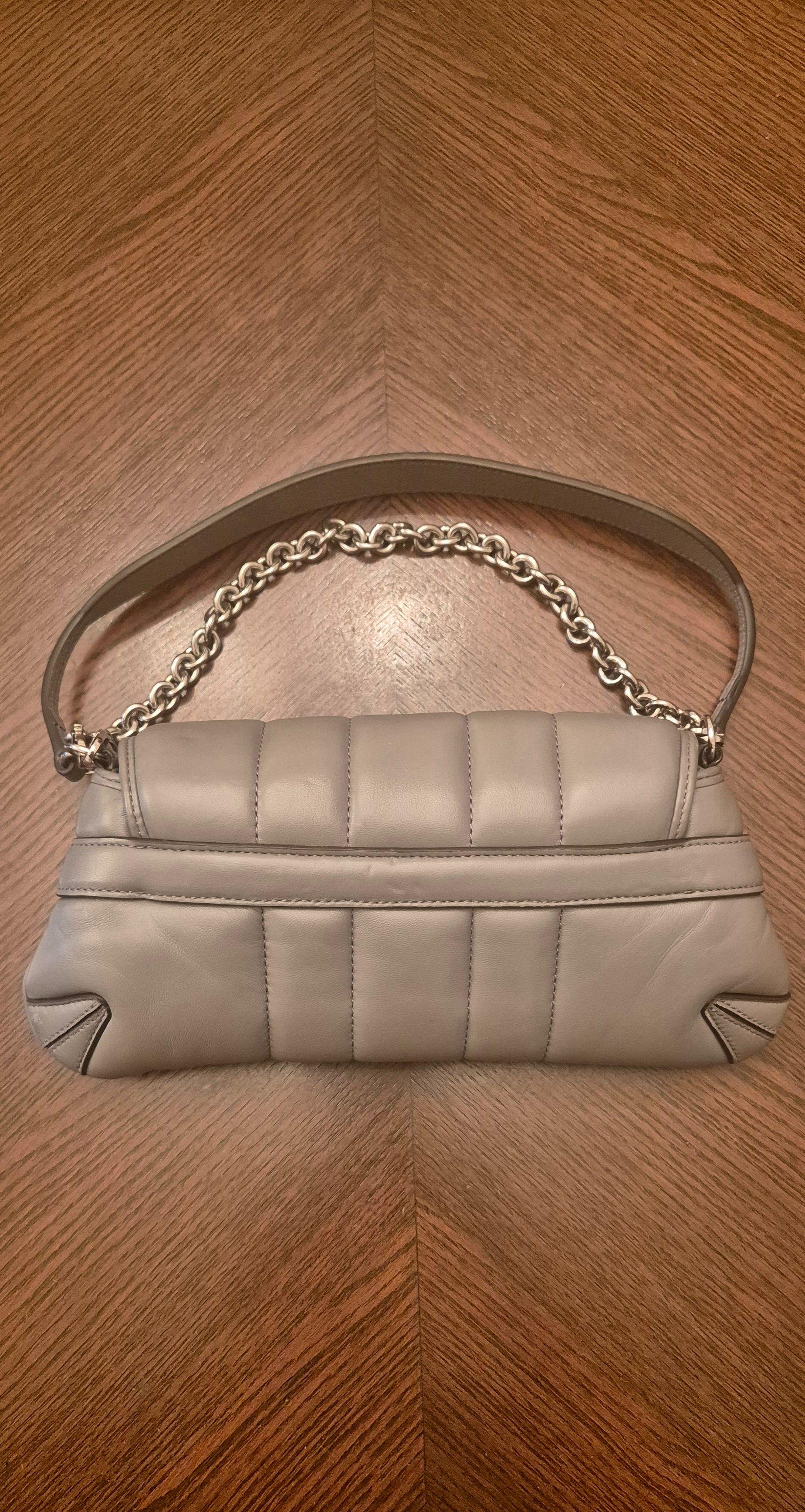 Gucci Grey Padded Leather Horsebit Shoulder Bag