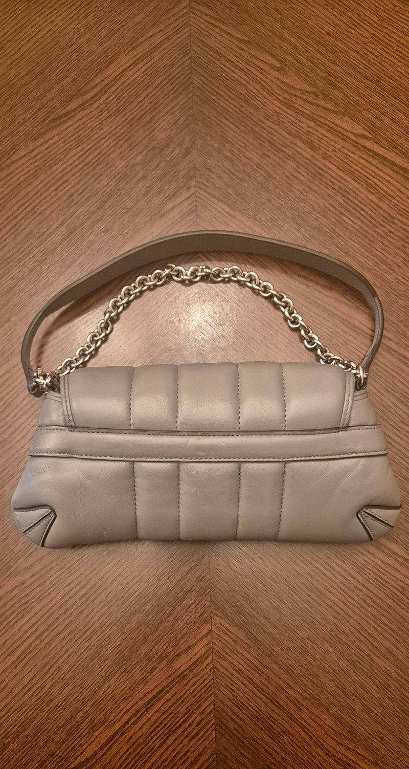 Gucci Grey Padded Leather Horsebit Shoulder Bag