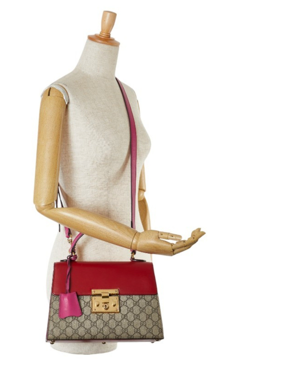 Gucci Supreme Coated Canvas And Leather Bag