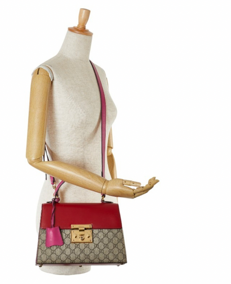 Gucci Supreme Coated Canvas And Leather Bag