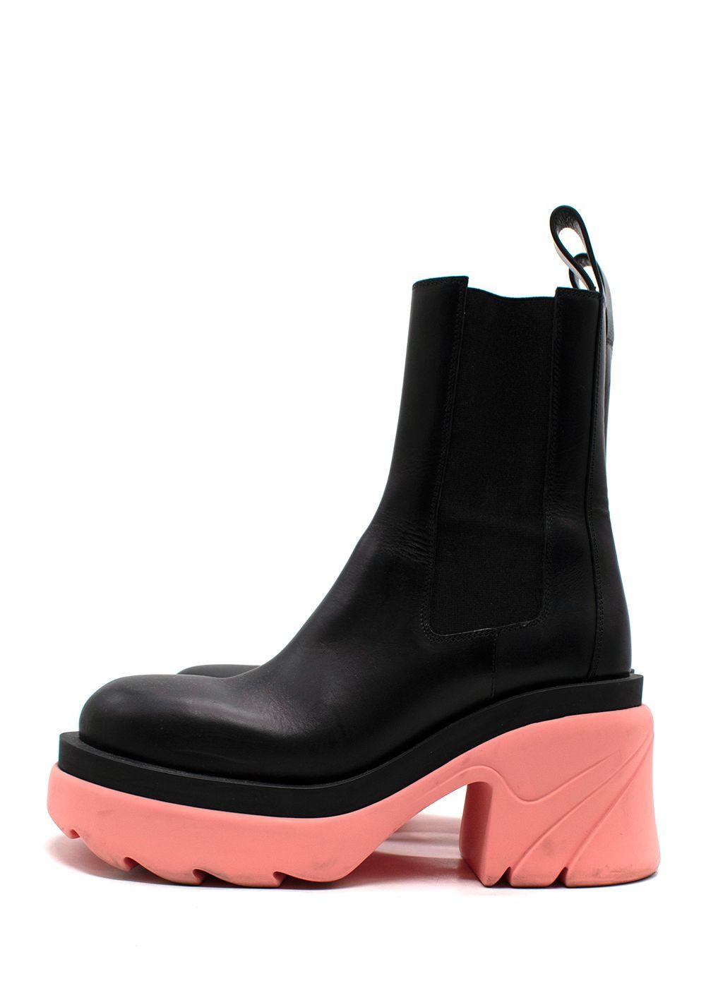 Bottega Veneta Pink and Black Flash Platform Boot